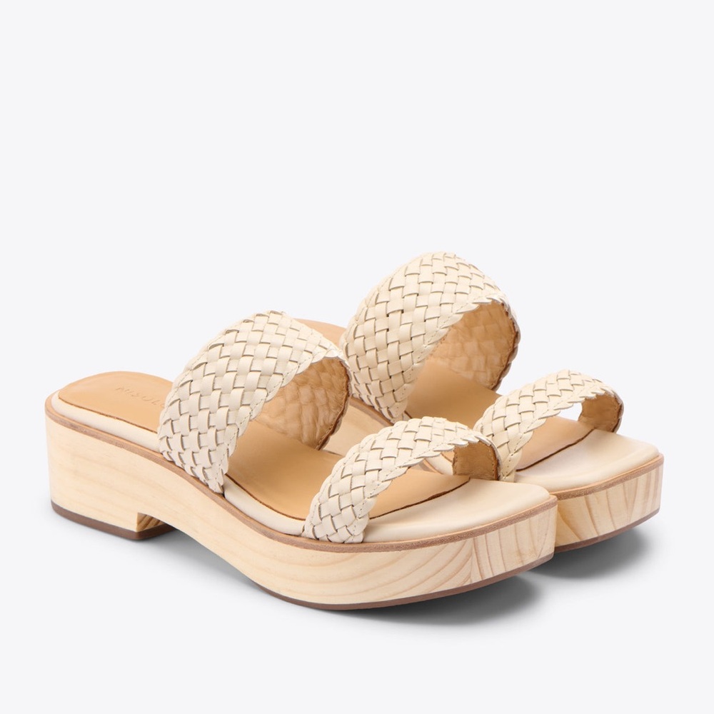 Nisolo Cream Woven Mules